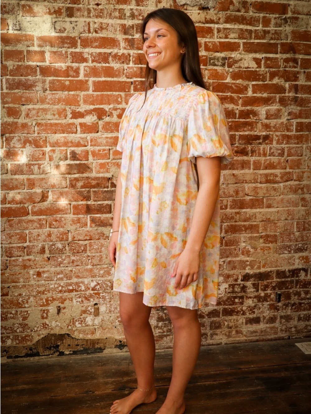 TCEC Pastel Floral Mini Dress in Pastel Colors